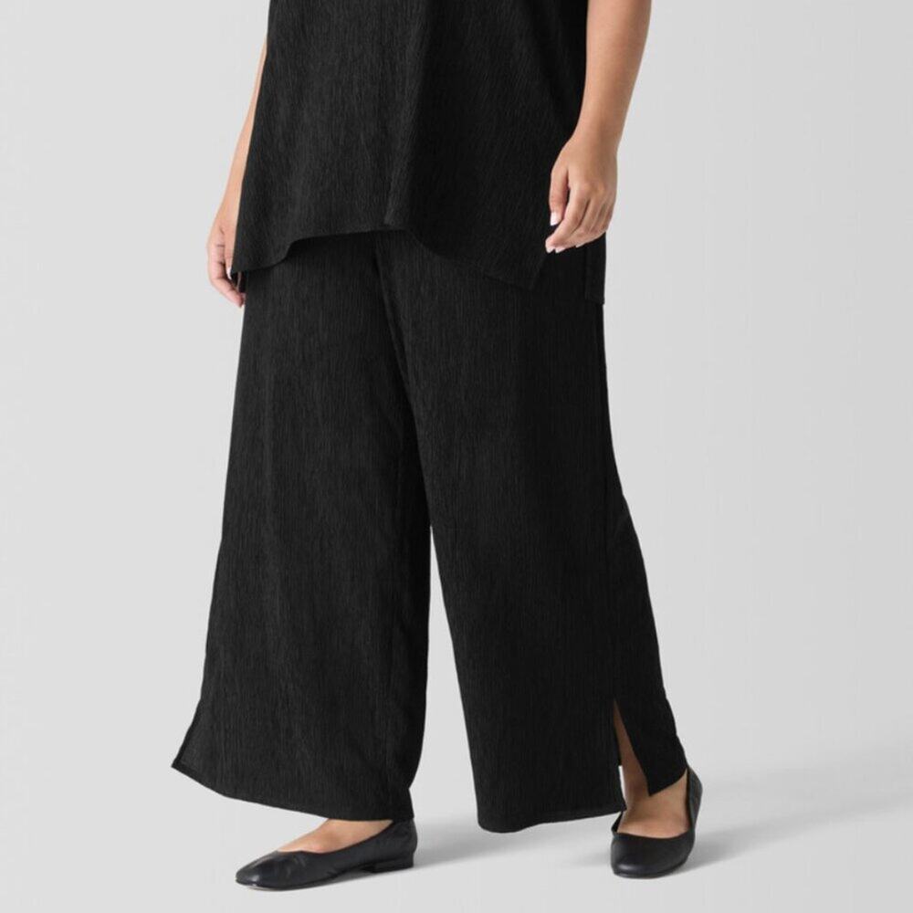 Eileen Fisher Woman Wide Leg Pant Pull On in Black Everyday Womens Size 1X